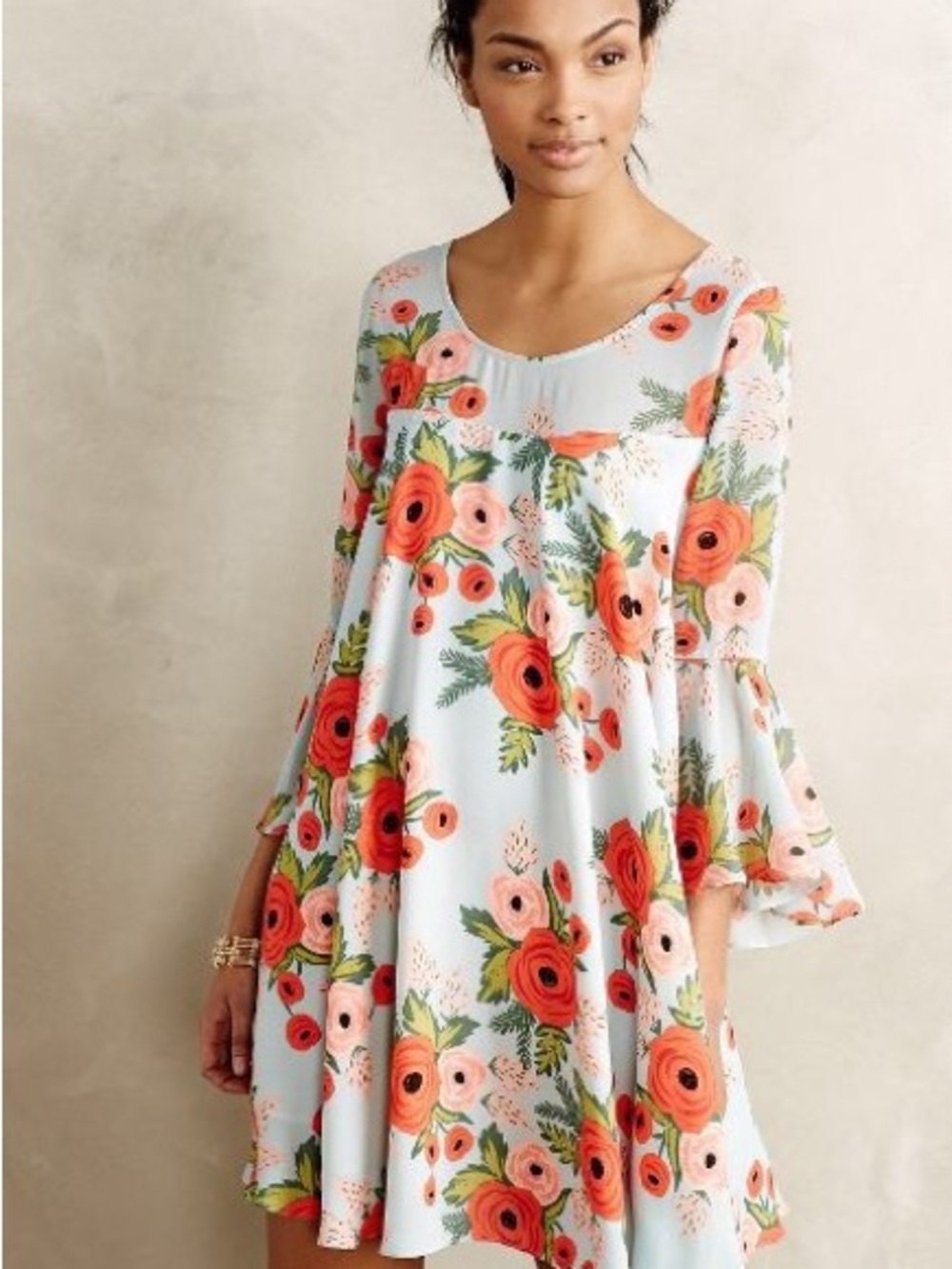 Paper Crown x Rifle Paper Co. Fluttered Blooms Swing Dress Anthropologie